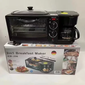 Multi functional Mini Oven and Breakfast Maker 3 in 1 Convenient for Daily Cooking at Home