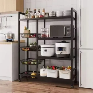 Multi layer Kitchen Storage Rack Mobile Cabinet for Export Vegetable Storage Rack for Microwave Oven Kitchen Island and Cart
