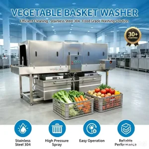 Multi scene Vegetable Basket Washing Machine Automatic Plastic Crate Turnover Box Cleaning Washer for Processing Line