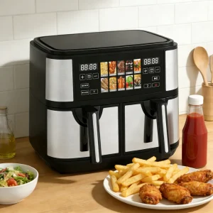 Multifuncional Air Fryer With Digital TFT Control Panel and Dual Chamber 10L Rapid Heating Smart Electric Air Fryer Oven 2400W