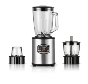 Multifunction 3 in 1 1.5L Stainless Steel Smoothie Blender 800W Touchpad Control 5 Modes Blend Ice Crush Grind Overheat