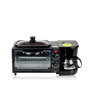 Multifunction 3 in 1 Breakfast Set Toaster Coffee Sandwich Maker 3 in 1 Breakfast Maker with Toast Oven Coffee Pot Frying Pan