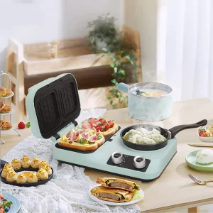 Multifunction 5 in 1 Breakfast Set Toaster Maker With Toast Oven Pot Frying Pan