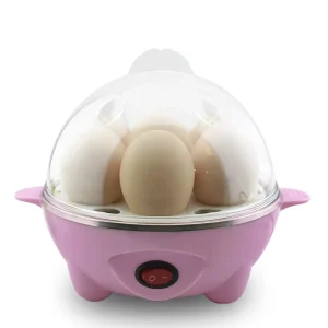 Multifunction Mini Eggs Boiler 7 Egg Capacity Electric Egg Cooker with Tray Pink