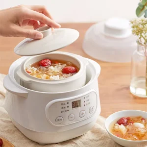 Multifunction Slow Cooker Baby Porridge Soup Bird’s Nest Stew Pot Automatic Cooking Machine Electric Food Steamer Ceramic Liner
