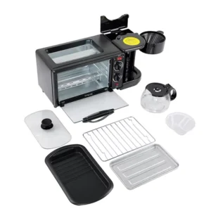 Multifunctional 3 in 1 Automatic Breakfast Meal Maker Toast Bread Omelette Coffee Machine Breakfast Chef 110V
