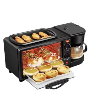 Multifunctional 3 in 1 Breakfast Maker Coffee Maker Toaster Oven Household Electric