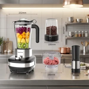 Multifunctional 4 in 1 6 Blades 2L Capacity 3-Speed Blender