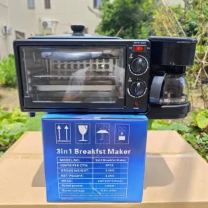 Multifunctional Appliance 3 in 1 Breakfast Makers with Oven Coffee Toaster Ideal for 2-3 People to Enjoy 3 in 1 Breakfast Makers