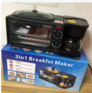Multifunctional Automatic 3 in 1 Breakfast Maker Machine Easy Clean Plastic for Home Office Coffee Maker Frying Pan Household