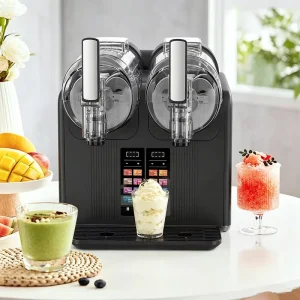Multifunctional Commercial and Home Double Slushie Machine Frozen Drink Slushy Maker Small Soft Serve Ice Cream Machine