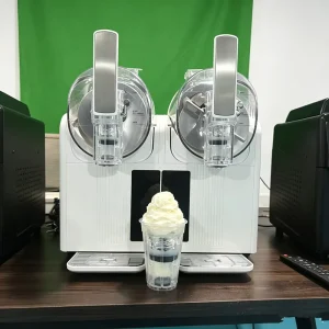 Multifunctional Commercial and Home Double Slushie Machine Frozen Drink Slushy Maker Small Soft Serve Ice Cream Machine