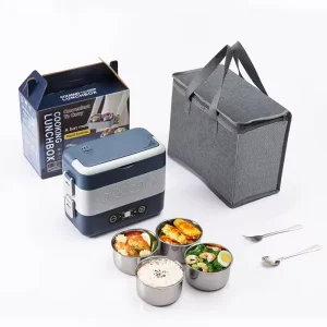 Multifunctional Cooking Lunch Box for Quick Cooking and Heating Food Stainless Steel Portable Electric Lunch Box