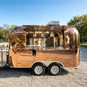 Multifunctional Custom Food Truck Trailer Rotisserie Chicken Shawarma Food Truck with Patio Food Trailer