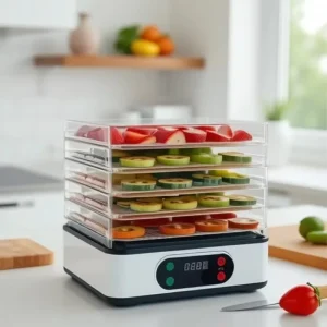 Multifunctional Digital Home Use Fruit Drying Machine Electric Smart Dryer with 5 Trays Food Dehydrator Plastic Housing