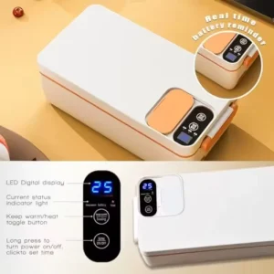Multifunctional Electric Battery Powered Lunch Box with Self Heating for Office Travel & Outdoor Use