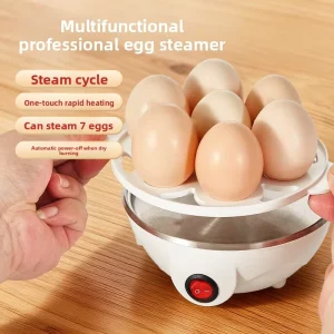 Multifunctional Electric Egg Boiler Steamer Anti dry Burning Automatic Power off Plastic Triple Layer Household Small Eggs