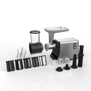 Multifunctional Electric Meat Grinder & Vegetable Slicer 2 in 1 Meat Mincer with Sausage Stuffer & Salad Maker Attachments