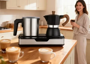 Multifunctional Energy Efficient Electric Milk Frother Brew Coffee Quiet Operation Automatic Working for Household Use