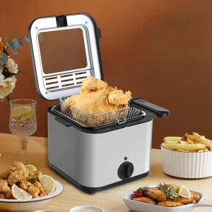 Multifunctional Household Mini Square One Tank Electric Fryer Stainless Steel Oil Frying Deep Fryer