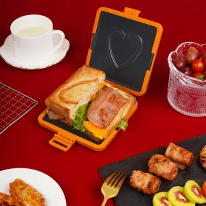 Multifunctional Microwave Toaster Sandwich Maker & Waffle Maker with Non-Stick Stainless Steel Cordless Design for Household Use