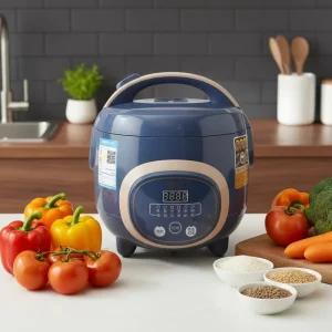 Multifunctional Mini Electric Rice Cooker Smart Digital Timer Control 1.0L 400W Portable Design