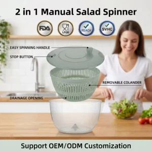 Multifunctional Plastic Salad Spinner Quick Water Removal Vegetable Dryer for Daily Salad Prep