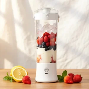 Multifunctional Portable Blender Mini Juicer with 6 Blades USB C 4000mAh Battery Waterproof Design for Home Gym Outdoor Use