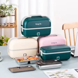 Multifunctional Portable Double Layer Smart Food Warmer Heated Electric Lunch Box with Lunch Box Bag