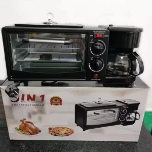 Multifunctional Stainless Steel 3in1 Household Breakfast Maker with Microwave Oven Coffee Maker and Frying Pan