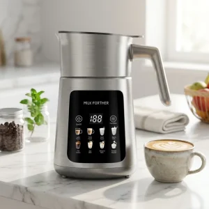 Multifunctional Stainless Steel Automatic Milk Frother for Latte 500W Warm Cold Foam Home Use