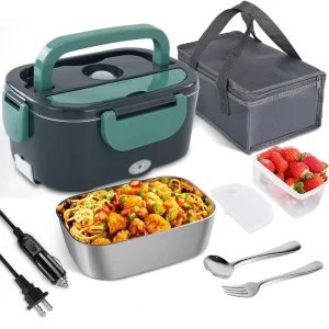 Multifunctional Stainless Steel USB Powered Electric Lunch Box with Heating Food Warmer for Home Travel Car