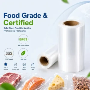 Multiple Size Food Grade Vacuum Sealer Bags for Meat Sausage Nuts Storage BPA Free Transparent Flat Bags