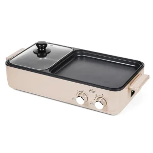 Multipurpose 2 in 1 Korean Bbq Grill Hamburger Griddles Cooker Frying Pan Indoor Electric Hot Pot