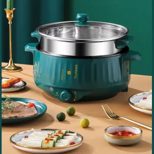 Multipurpose 22 cm Electric Cooking Pot With Steam and Household Rice Cooker 2L for Dormitory Electric Frying Pan
