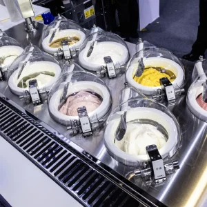 NSF Approved Ice Cream Machine with Anti-fog Feature, Milk Water Compatible, 304 Stainless Steel