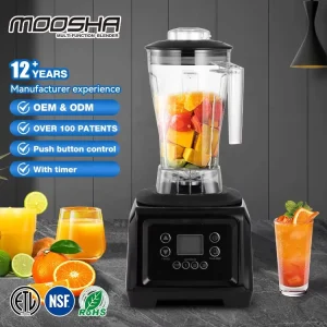 NSF Certified 1.5L 2L Milk Tea Shop Smoothie Blender High Speed Heavy Duty Adjustable Time 1500W 2200W Commercial Blender