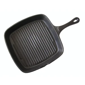 Natural Vegetable Oil Pre seasoned Black Cast Iron Grill Pan Easy Clean Heat Resistant Food Safe for Electric Gas and Induction