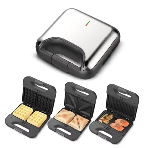 New Arrived 2 3 4 7 in 1 Breakfast Waffle Maker and Sandwich Maker With 7 Sets of Detachable Non stick Plates