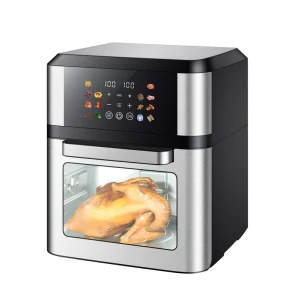 New Big Family Size 12L Digital Air Fryer Oven with Rotisserie Function Air Oven with Metal Insert and 8 Pieces Accessories
