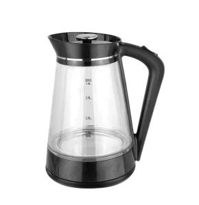New Design 1.8L Manual Cordless 1500W High Borosilicate Glass Electric Kettle Keep Warm Quick Boil 360 Rotational Home Kitchen