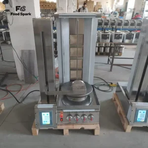 New Design Automatic Vertical Meat Cutting Shawarma Machine Stainless Steel 4 Burner Gas Electric