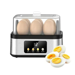 New Design Colorful Display Rapid Smart Egg Cooker Electric 6 Eggs Capacity Square Egg Boiler for Soft Medium Hard Boiled