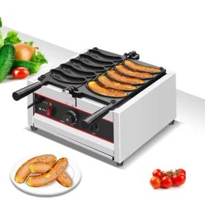 New Design Double Flip Rotary Mini Filled Waffle Maker Non Sticking Korean Banana Bread Waffle Maker Machine