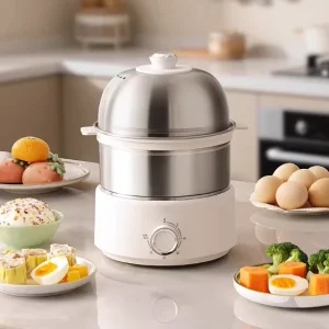 New Design Electric Egg Boiler Household Automatic 304 Stainless Steel Egg Cooker for 6 Eggs Easy Operation