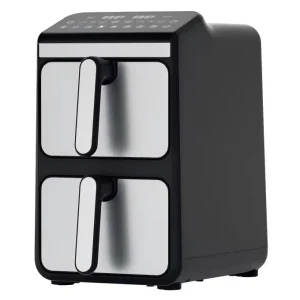 New Design Modern Stainless Steel Double Stack 10L 2 Basket Air Fryer Oven Dual Zone Digital Control 2 Independent Frying