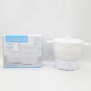 New Design White Customized Logo Silicone 800W 1.2L Foldable Smart Electric Cooker Electric Pot for Hot Pot