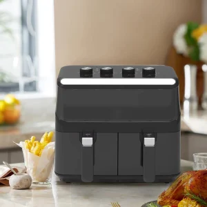 New Dual Basket Double Pot Drawer Oil Free Smokeless Non Stick Electric Air Frying Fryer supplier OEM