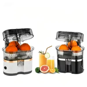 New Dual Cup Electric Citrus Juicer Hands Free Operation High Juice Yield for Oranges Lemons and Grapefruits Home Use