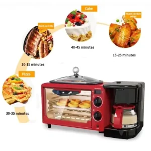 New Factory Direct 3 in 1 Breakfast Maker Set Multifunctional Electric Oven for Baking Toasting Frying Automatic Egg Household